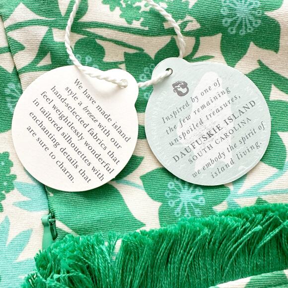 Spartina 449 Fringe Faux Wrap Skort Green Wildflowers Women’s Size XS NEW! - Picture 10 of 13